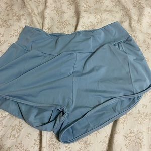 light blue shorts